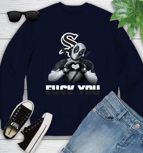 MLB Chicago White Sox Deadpool Love You Fuck You Baseball Sports Youth Sweatshirt 2