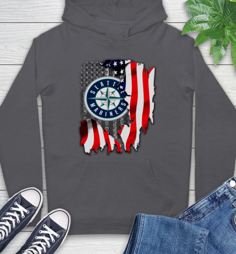 Seattle Mariners MLB Baseball American Flag Hoodie 7