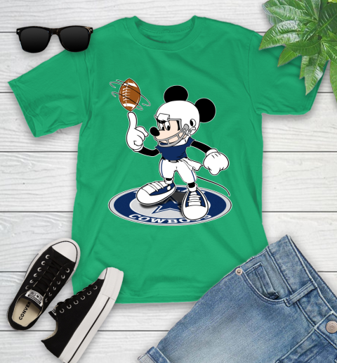 NFL Football Dallas Cowboys Cheerful Mickey Disney Shirt Youth T-Shirt 6