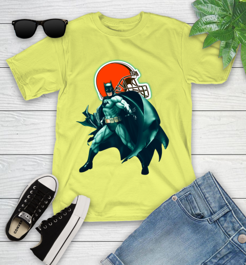 NFL Batman Football Sports Cleveland Browns Youth T-Shirt 8