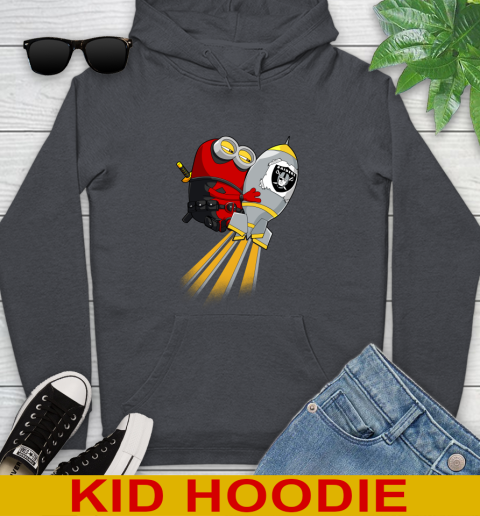 NFL Football Oakland Raiders Deadpool Minion Marvel Shirt Youth Hoodie 9
