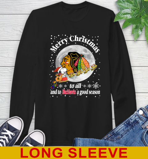 Chicago Blackhawks Merry Christmas To All And To Blackhawks A Good Season NHL Hockey Sports Long Sleeve T-Shirt