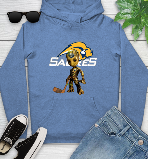 Buffalo Sabres NHL Hockey Groot Marvel Guardians Of The Galaxy Youth Hoodie 12
