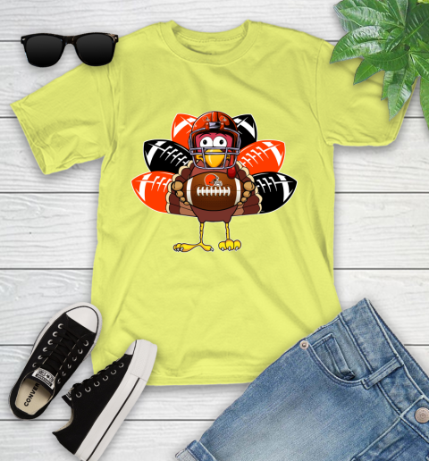 Cleveland Browns Turkey Thanksgiving Day Youth T-Shirt 8