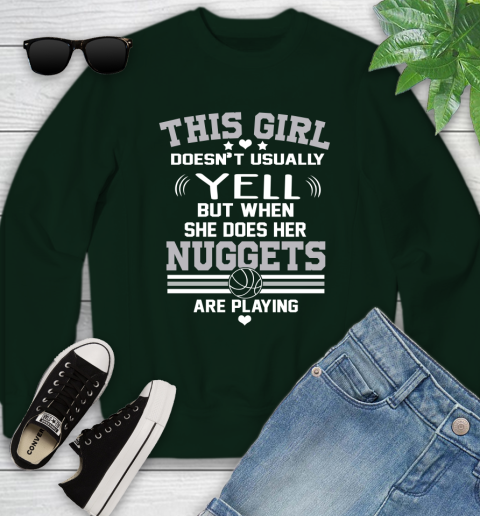 Denver Nuggets NBA Basketball I Yell When My Team Is Playing Youth Sweatshirt 9