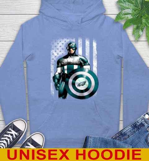 Philadelphia Eagles NFL Football Captain America Marvel Avengers American Flag Shirt Hoodie 11