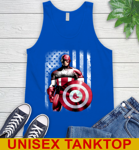 Boston Red Sox MLB Baseball Captain America Marvel Avengers American Flag Shirt Tank Top 4