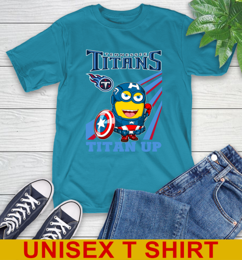 NFL Football Tennessee Titans Captain America Marvel Avengers Minion Titan Up Shirt T-Shirt 9