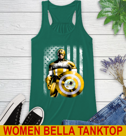 Washington Redskins NFL Football Captain America Marvel Avengers American Flag Shirt Racerback Tank 5