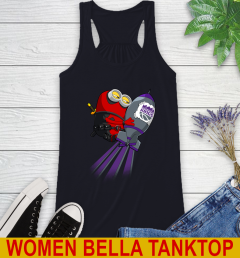 NBA Basketball Sacramento Kings Deadpool Minion Marvel Shirt Racerback Tank 8