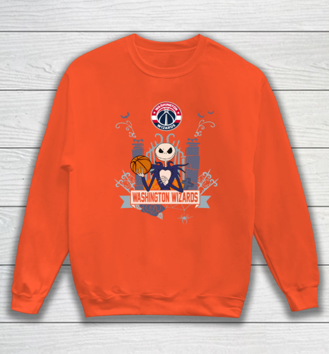 NBA Washington Wizards Basketball Jack Skellington Halloween Sweatshirt 3