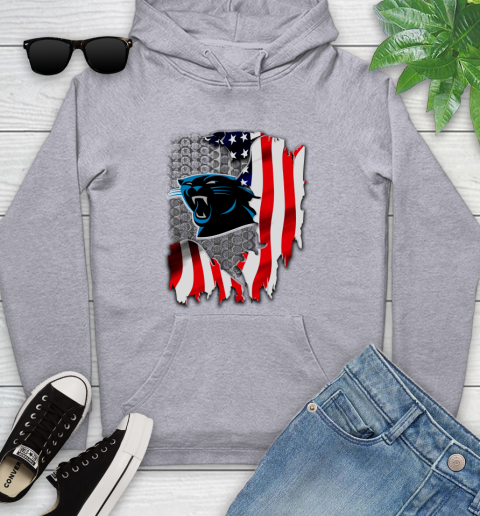 Carolina Panthers NFL Football American Flag Youth Hoodie 6