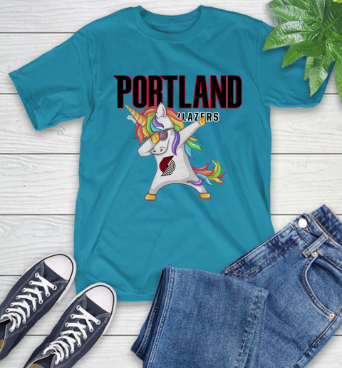 Portland Trail Blazers NBA Basketball Funny Unicorn Dabbing Sports T-Shirt 8