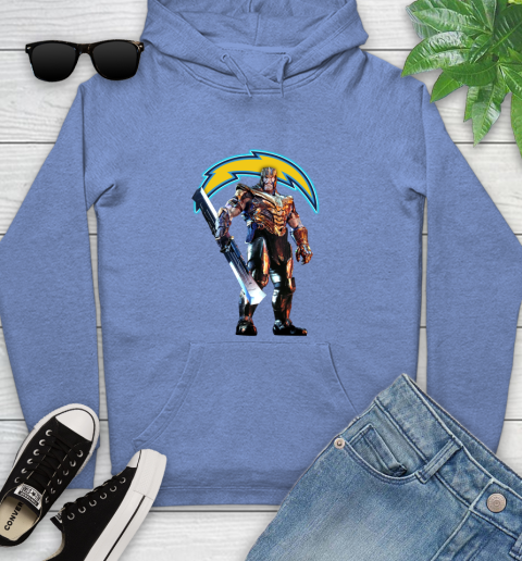 NFL Thanos Gauntlet Avengers Endgame Football San Diego Chargers Youth Hoodie 12