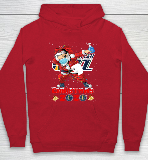 Utah Jazz Funny Santa Claus Dabbing Christmas 2020 NBA Hoodie 7