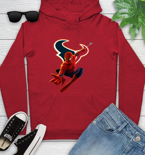 NFL Spider Man Avengers Endgame Football Houston Texans Youth Hoodie 11