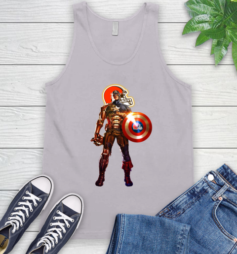 NFL Captain America Marvel Avengers Endgame Football Sports Cleveland Browns Tank Top 4