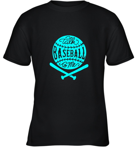 Talk Baseball To Me Groovy Ball Bat Silhouette Youth T-Shirt