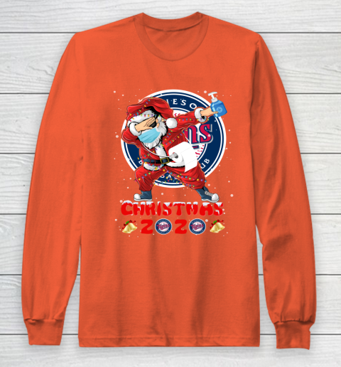 Minnesota Twins Funny Santa Claus Dabbing Christmas 2020 MLB Long Sleeve T-Shirt 3