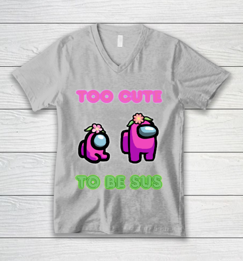 Among Us Shirts Too cute to be sus V-Neck T-Shirt 2