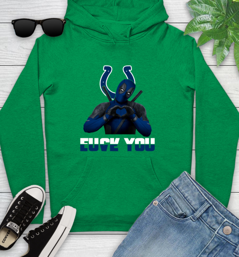 NHL Indianapolis Colts Deadpool Love You Fuck You Football Sports Youth Hoodie 9