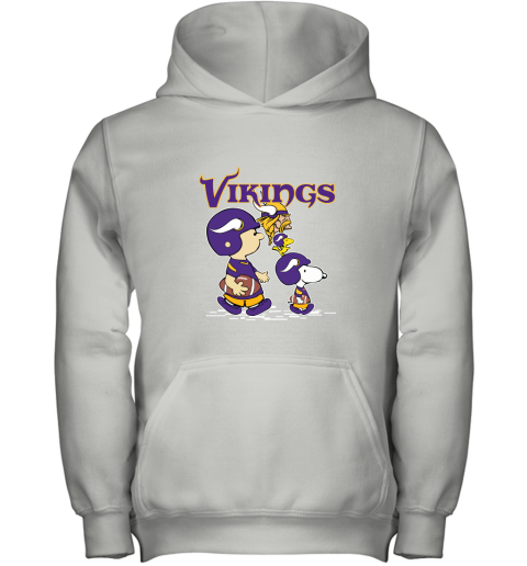 Minnesota Vikings Let's Play Football Together Snoopy NFL Youth Hoodie