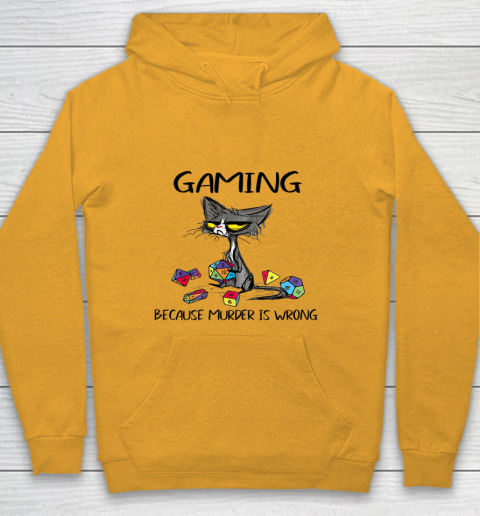 Gaming Because Murder Is Wrong Funny Cats Lovers Gamer Youth Hoodie 2
