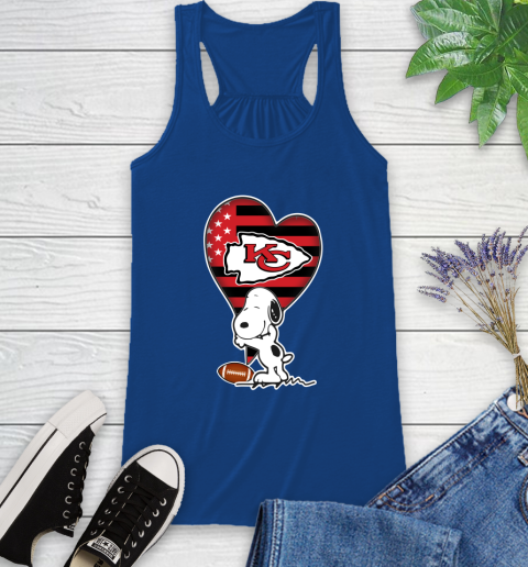 Kansas City Chiefs NFL Football The Peanuts Movie Adorable Snoopy Racerback Tank 9