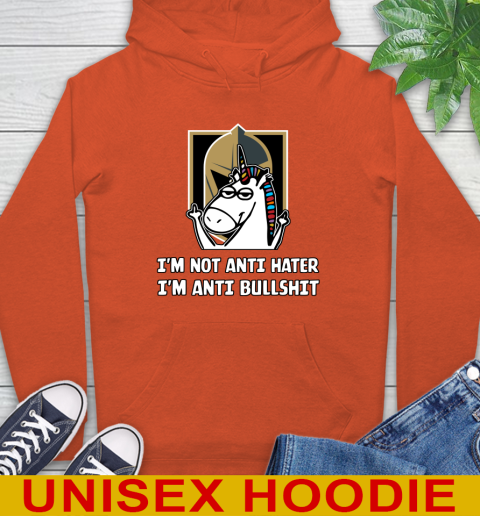 Vegas Golden Knights NHL Hockey Unicorn I'm Not Anti Hater I'm Anti Bullshit Hoodie 5