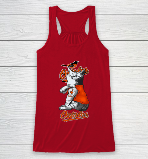 MLB Baseball My Cat Loves Baltimore Orioles Racerback Tank 4