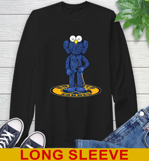 NHL Hockey Buffalo Sabres Kaws Bff Blue Figure Shirt Long Sleeve T-Shirt 2