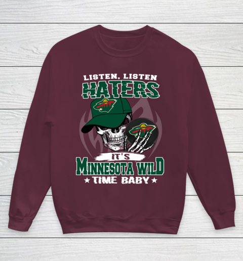 Listen Haters It is WILD Time Baby NHL Youth Sweatshirt 5 Listen Haters It is WILD Time Baby NHL Youth Sweatshirt - Image 5