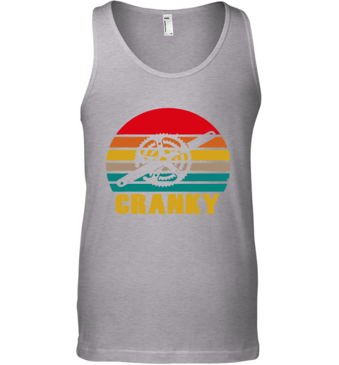 Bicycle Cranky Cycling Lovers Sunset Vintage Tank Top
