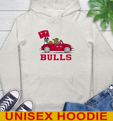 NBA Basketball Chicago Bulls Darth Vader Baby Yoda Driving Star Wars Shirt Hoodie 12