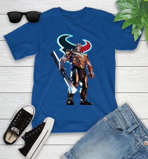 NFL Thanos Gauntlet Avengers Endgame Football Houston Texans Youth T-Shirt 9