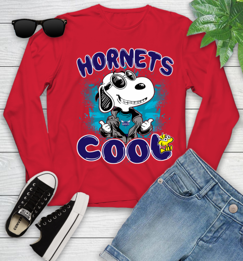 NBA Basketball Charlotte Hornets Cool Snoopy Shirt Youth Long Sleeve 10