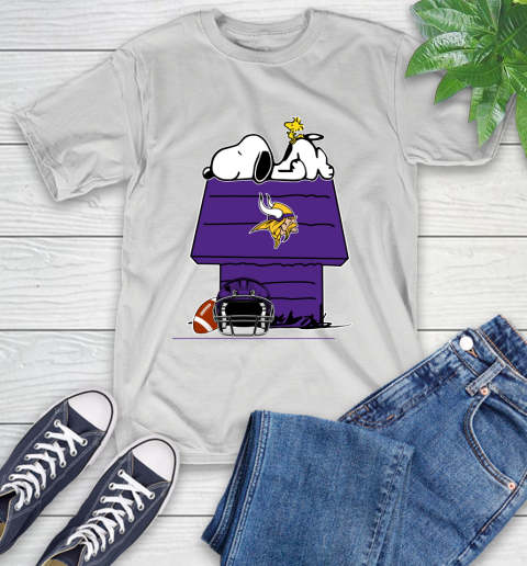 Minnesota Vikings NFL Football Snoopy Woodstock The Peanuts Movie T-Shirt
