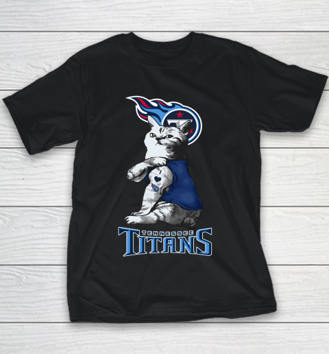 NFL Football My Cat Loves Tennessee Titans Youth T-Shirt