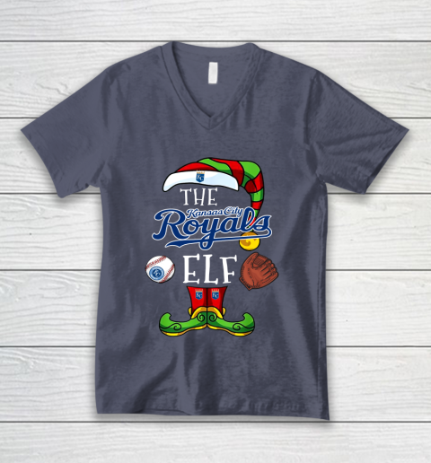 Kansas City Royals Christmas ELF Funny MLB V-Neck T-Shirt 7