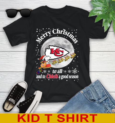 Kansas City Chiefs Merry Christmas To All And To Chiefs A Good Season NFL Football Sports Youth T-Shirt