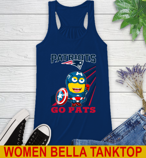 NFL Football New England Patriots Captain America Marvel Avengers Minion Shirt Racerback Tank 7
