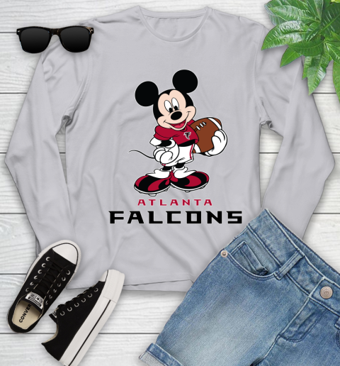 NFL Football Atlanta Falcons Cheerful Mickey Mouse Shirt Youth Long Sleeve 5