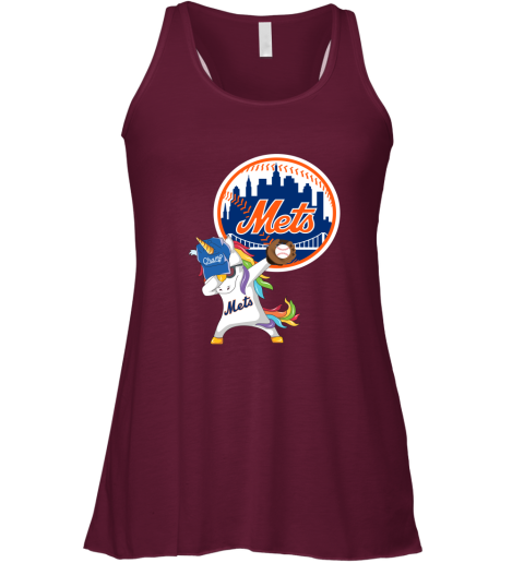 Hip Hop Dabbing Unicorn Flippin Love New York Mets Racerback Tank