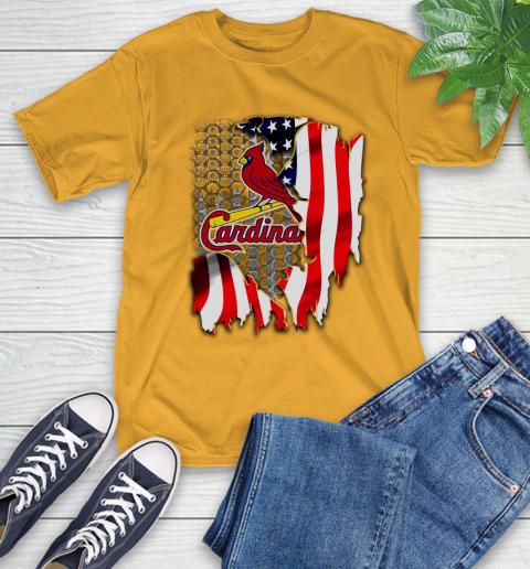 St.Louis Cardinals MLB Baseball American Flag T-Shirt 2