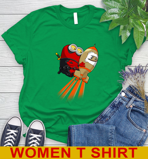 NHL Hockey Anaheim Ducks Deadpool Minion Marvel Shirt Women's T-Shirt 7