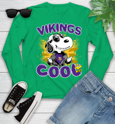 NFL Football Minnesota Vikings Cool Snoopy Shirt Youth Long Sleeve 6