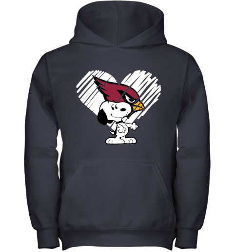 wckd happy christmas with arizona cardinals snoopy youth hoodie 43 front navy
