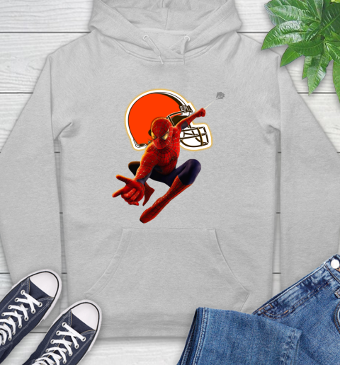 NFL Spider Man Avengers Endgame Football Cleveland Browns Hoodie 6
