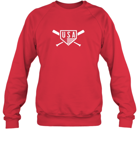 pdx5 vintage american baseball and softball usa flag sweatshirt 35 front red
