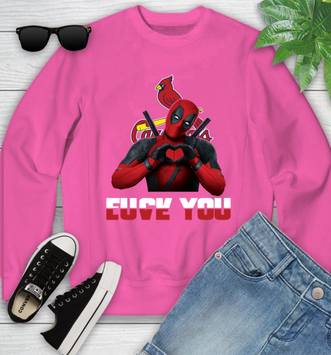 MLB St.Louis Cardinals Deadpool Love You Fuck You Baseball Sports Youth Sweatshirt 6
